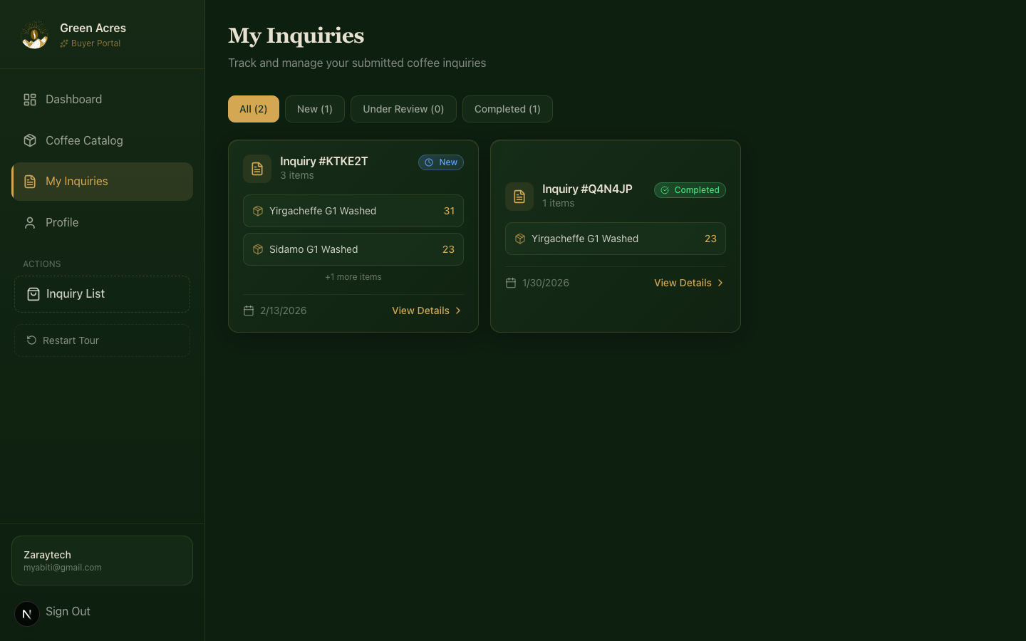 My Inquiries