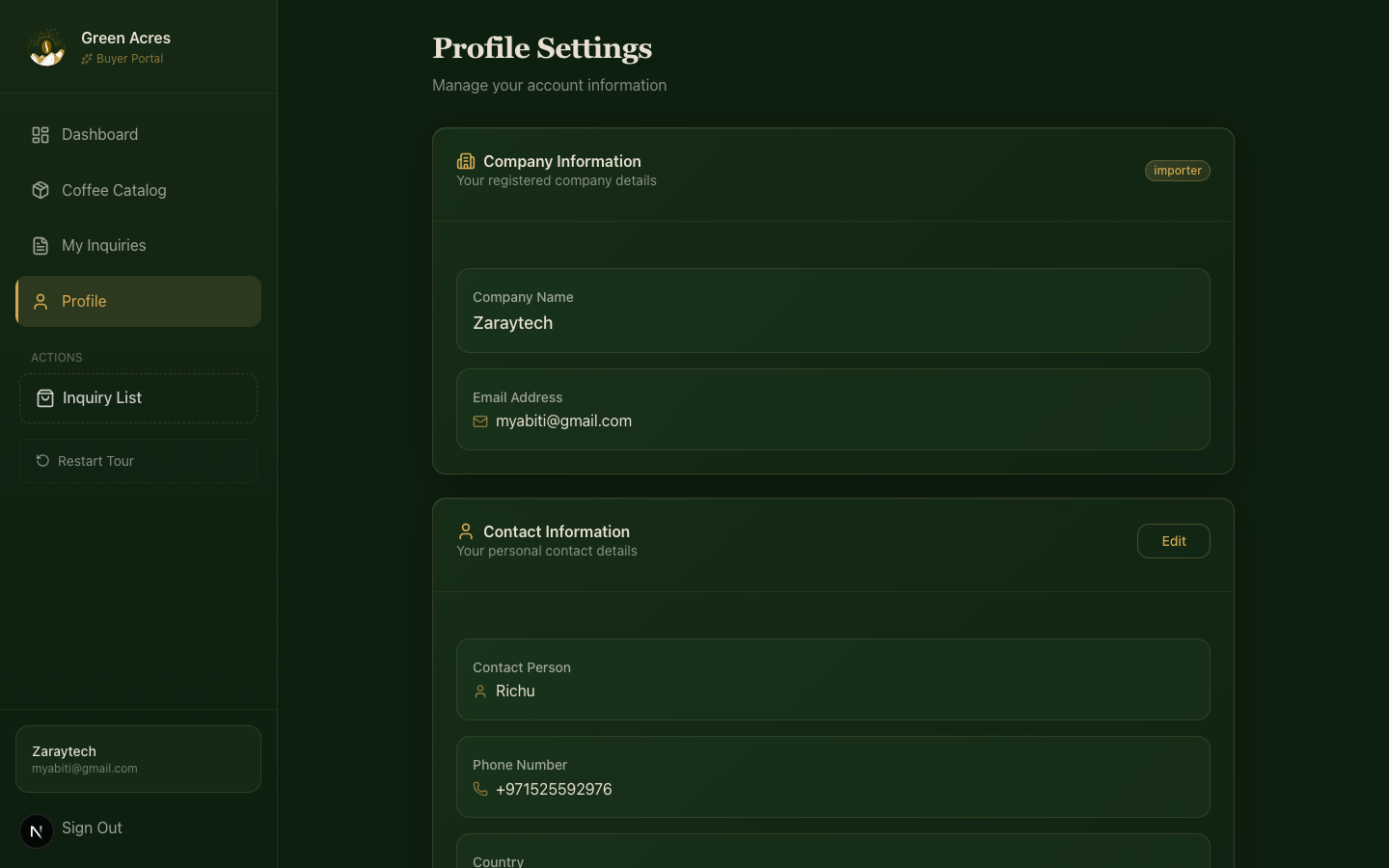 Profile Page